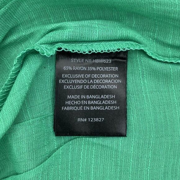 Harve Bernard Palm Green Blouse with Gold Foil – Size Small – NWT - Picture 8 of 10